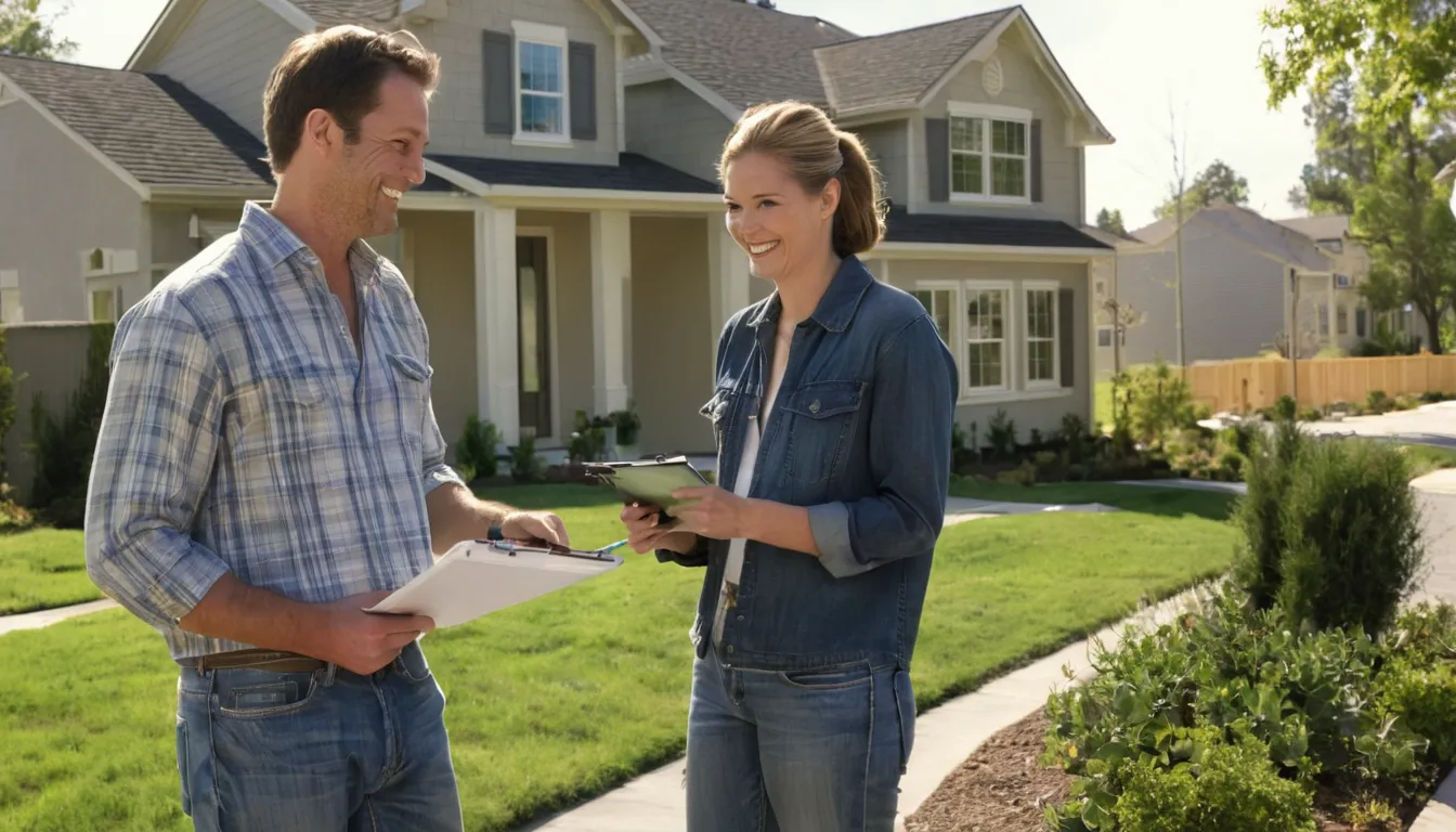 A homeowner reviewing a concrete plan with a local provider in the San Diego area